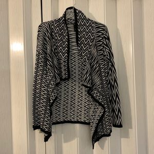Ladies black and white long sleeve cardigan